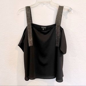 Gorgeous NWT Topshop holiday top with sparkly gold straps